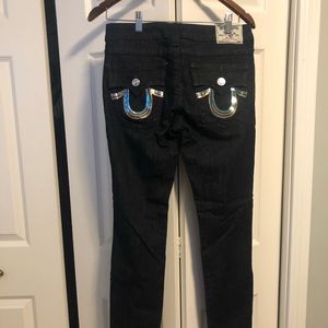 True Religion Dark Straight Jean with sequins